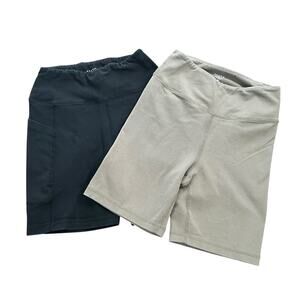 Mate Set Of 2 Stretch Active Shorts Non-Toxic Organic Black/Brown Women's Small